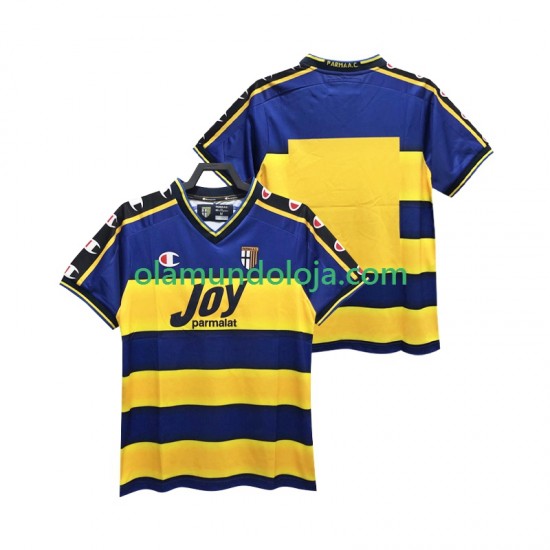 Camisola Parma 2001 Retro Homem Equipamento Primeiro 2002 Manga Curta